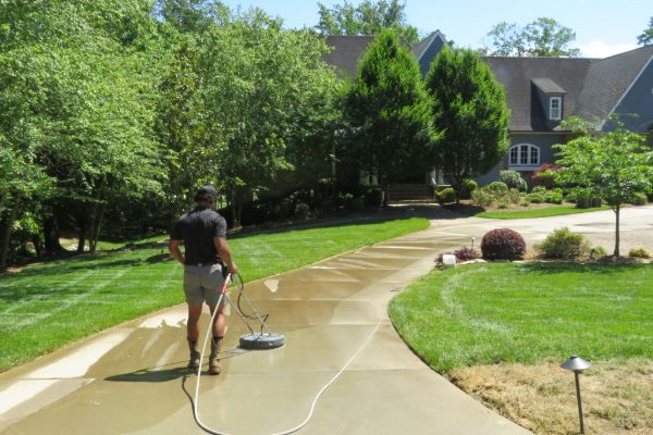 Residential Pressure Washing 3 Professional pressure washing of residential siding in Waxhaw