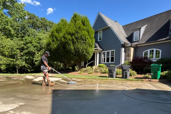 Residential Pressure Washing 4 Waxhaw residential pressure washing removing dirt and grime from home
